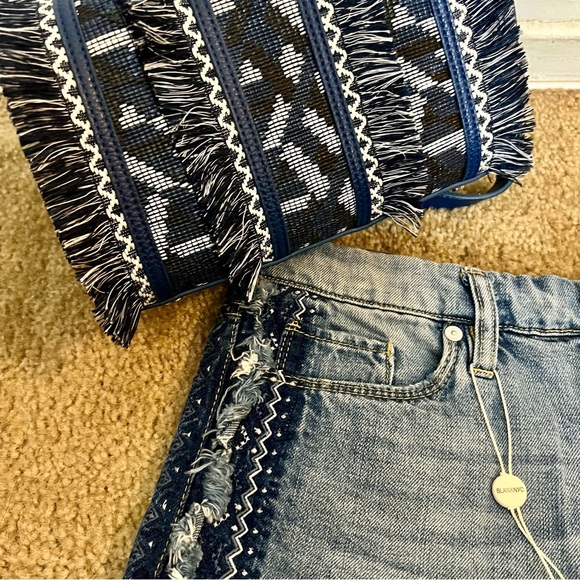 NEW - 2pc Festival Denim Fringe Set - Sam Edelman & Blank NYC - Picture 4 of 14